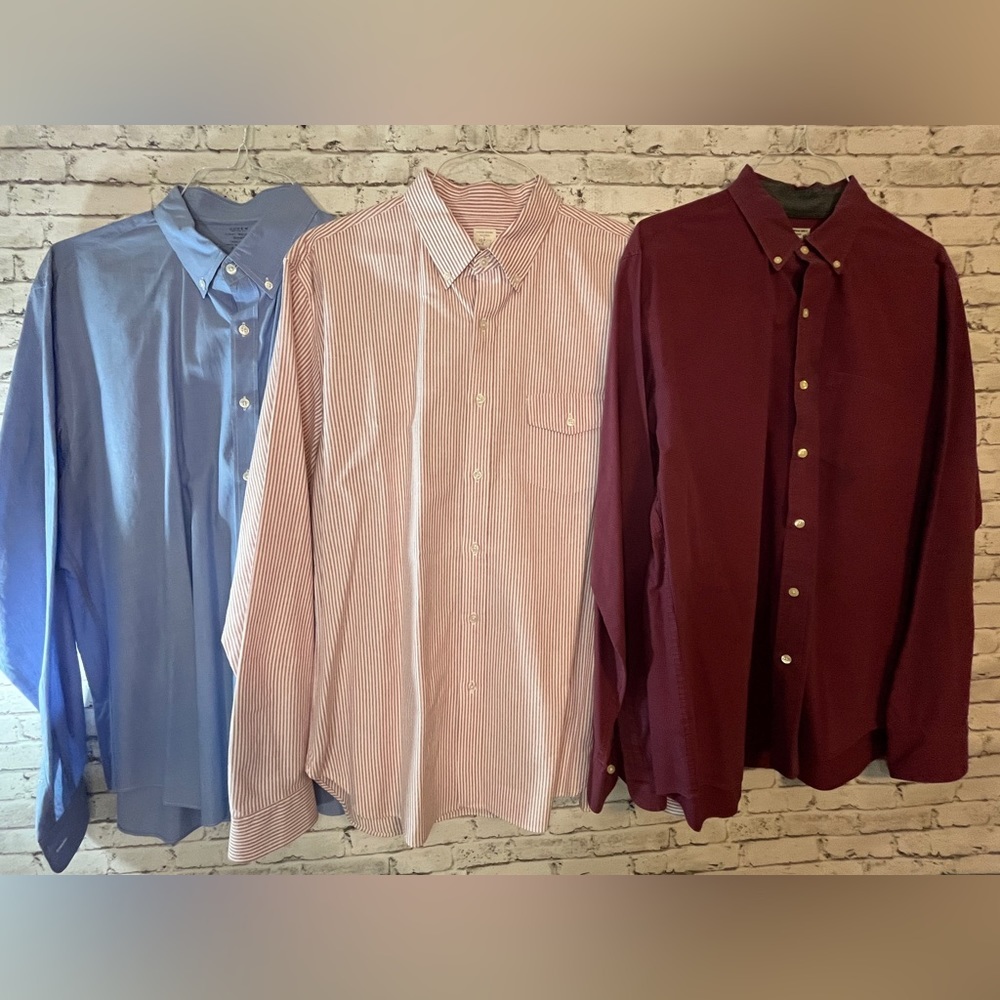 Lot of 3 J. Crew Oxford Longsleeve Shirts XL